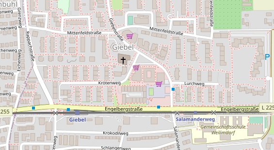 Physiotherapie auf Satellitenbild