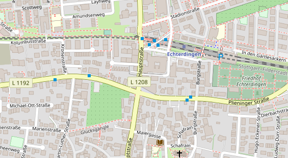 Physiotherapie auf Satellitenbild