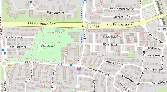 Physiotherapie auf Satellitenbild