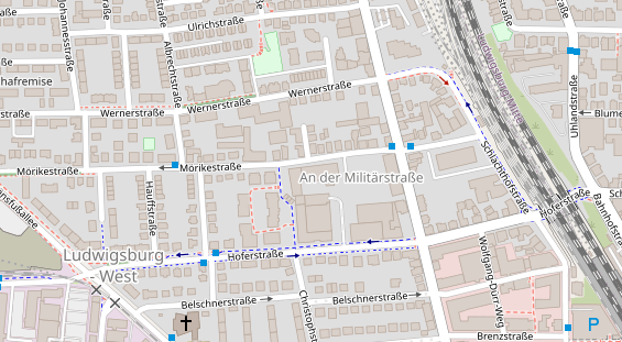 Physiotherapie auf Satellitenbild