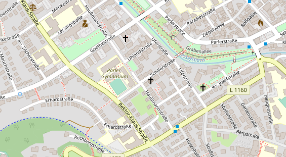 Physiotherapie auf Satellitenbild