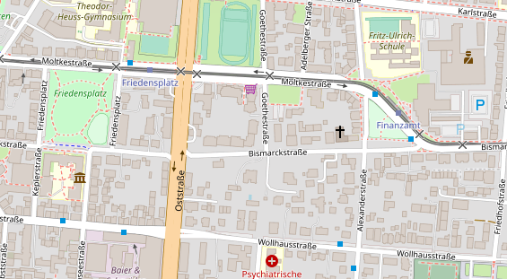 Physiotherapie auf Satellitenbild