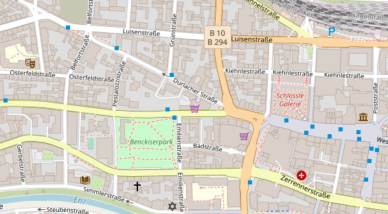 Physiotherapie auf Satellitenbild