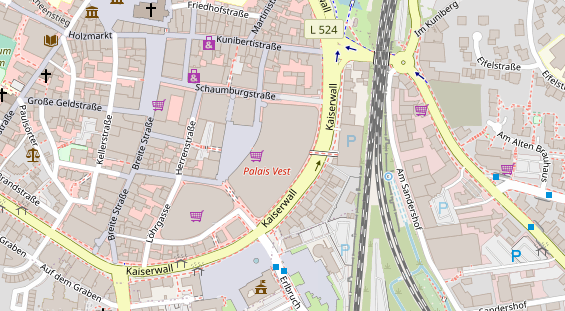 Physiotherapie auf Satellitenbild