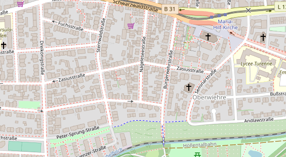 Physiotherapie auf Satellitenbild