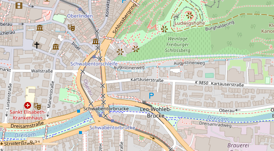 Physiotherapie auf Satellitenbild