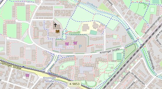 Physiotherapie auf Satellitenbild