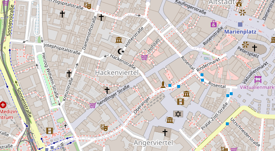 Physiotherapie auf Satellitenbild