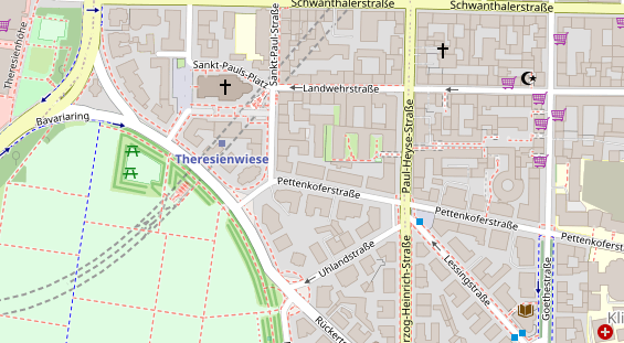 Physiotherapie auf Satellitenbild