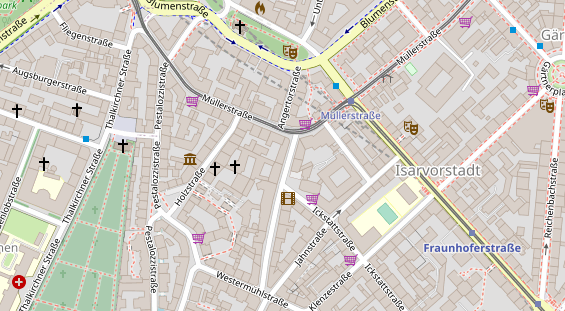 Physiotherapie auf Satellitenbild