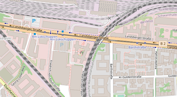 Physiotherapie auf Satellitenbild