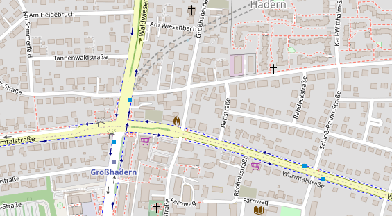 Physiotherapie auf Satellitenbild