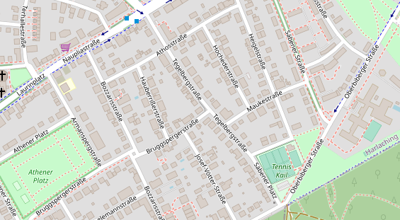 Physiotherapie auf Satellitenbild