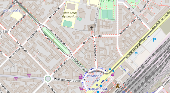 Physiotherapie auf Satellitenbild