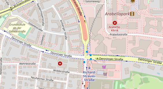 Physiotherapie auf Satellitenbild