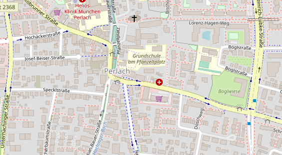 Physiotherapie auf Satellitenbild