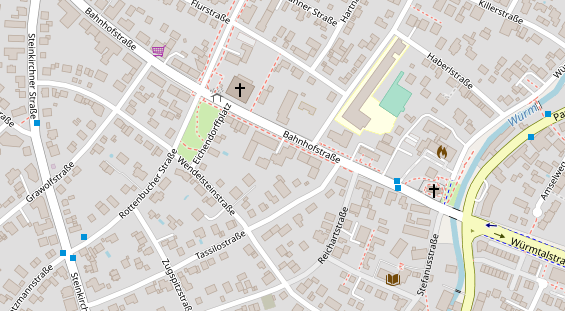 Physiotherapie auf Satellitenbild