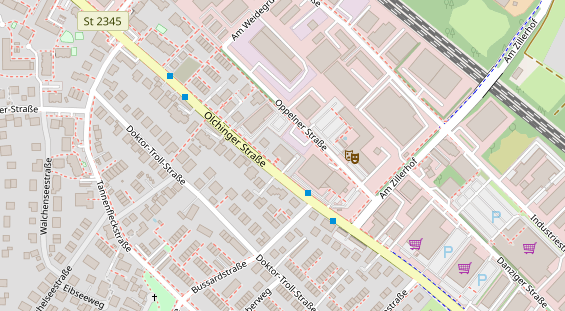 Physiotherapie auf Satellitenbild