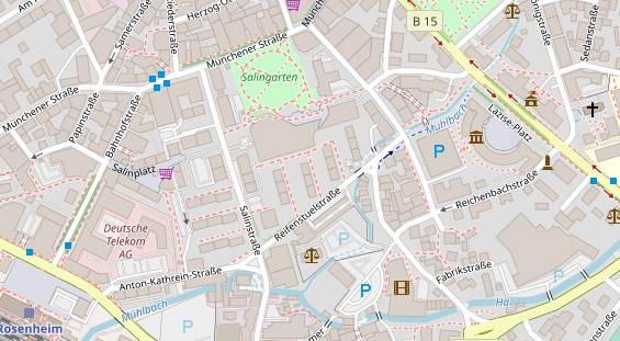 Physiotherapie auf Satellitenbild