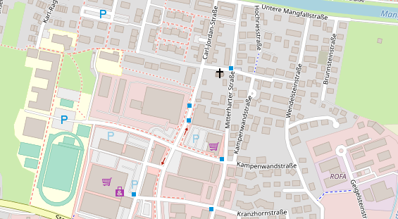 Physiotherapie auf Satellitenbild