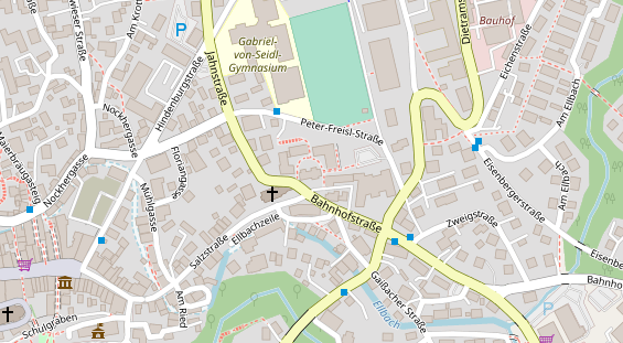 Physiotherapie auf Satellitenbild