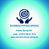 Physiotherapie - Logo SCHMERZ-PHYSIO-SPRING  - Physiotherapie in Privatpraxis Andrea Spring-Diel  Zusatzqualifikation zur: Schmerz -Physio-Therapie