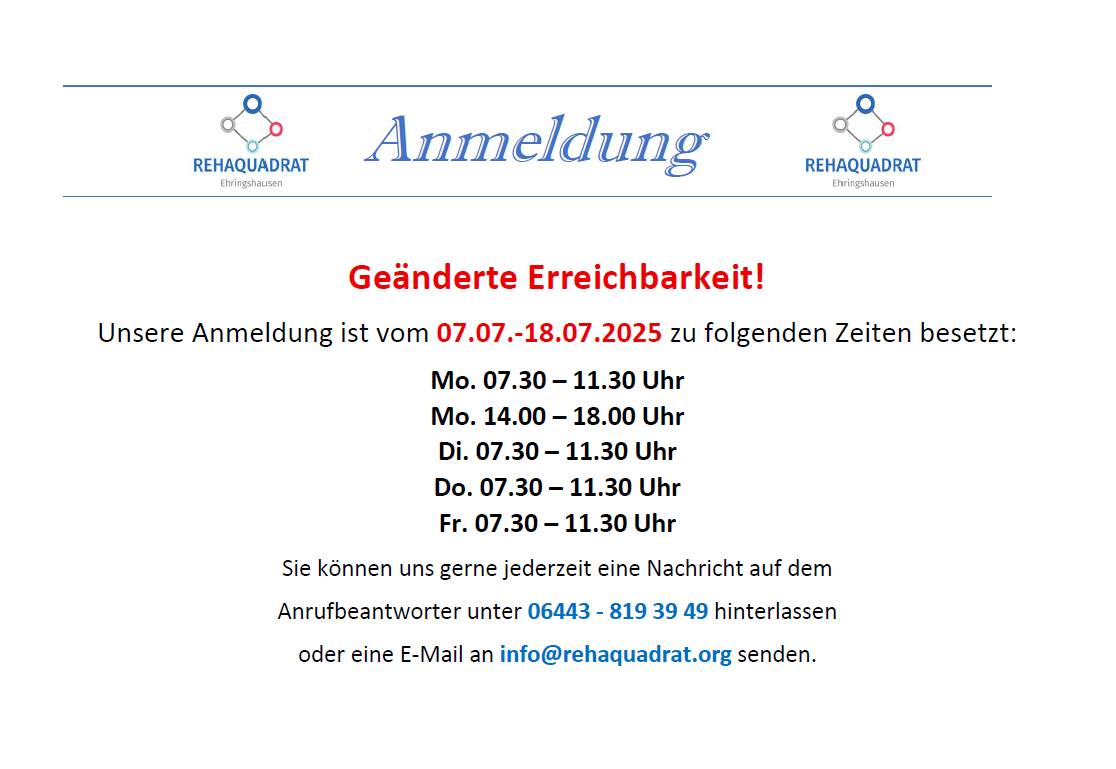 Physiotherapeut - Therapieform: Personal Training - Rehaquadrat GmbH