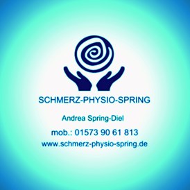 Physiotherapie: Logo SCHMERZ-PHYSIO-SPRING  - Physiotherapie in Privatpraxis Andrea Spring-Diel  Zusatzqualifikation zur: Schmerz -Physio-Therapie